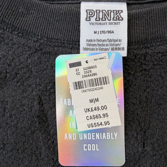 PINK Victoria's Secret Black Sweater with Red Embroidery - Picture 2 of 2